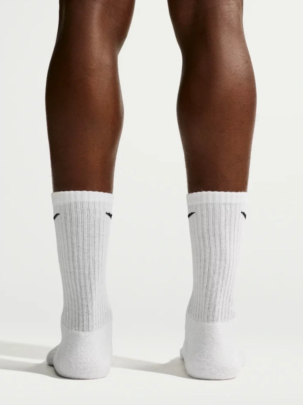 Nike Everyday Cushioned Crew Socks 6 Pack White Black Swoosh Men’s 8–12 NWT